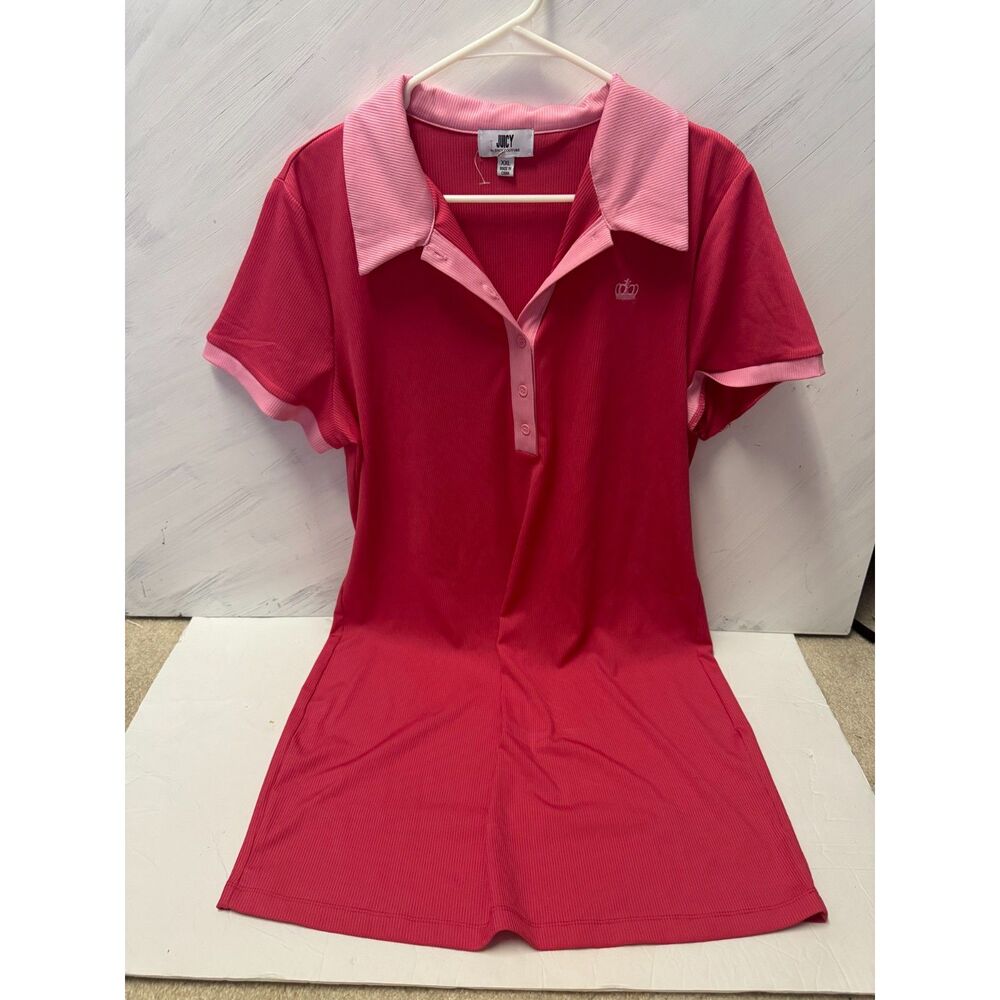 Juicy Couture Ribbed Polo Dress Top Size XXL Crown Logo